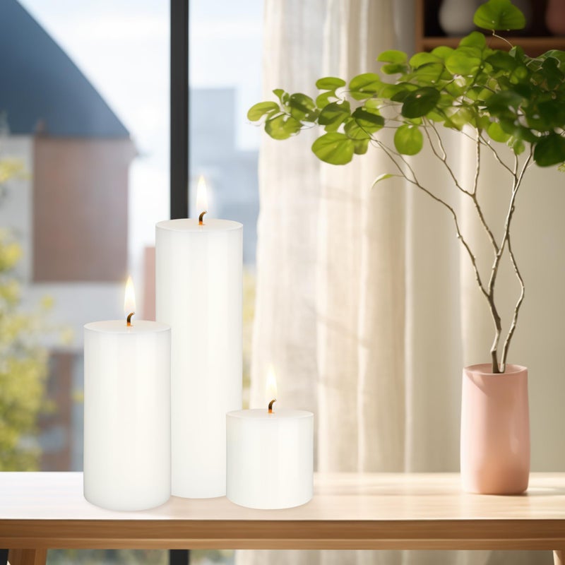 Mega Candles 1 pc Unscented Solid White Pillar Candles, Hand Poured Premium Wax Candle 3 Inch x 9 Inch, Home DÃ©cor, Spas, Weddings, Occasions, Party, Centerpieces, Holidays, Vigils, Prayers - Image 4